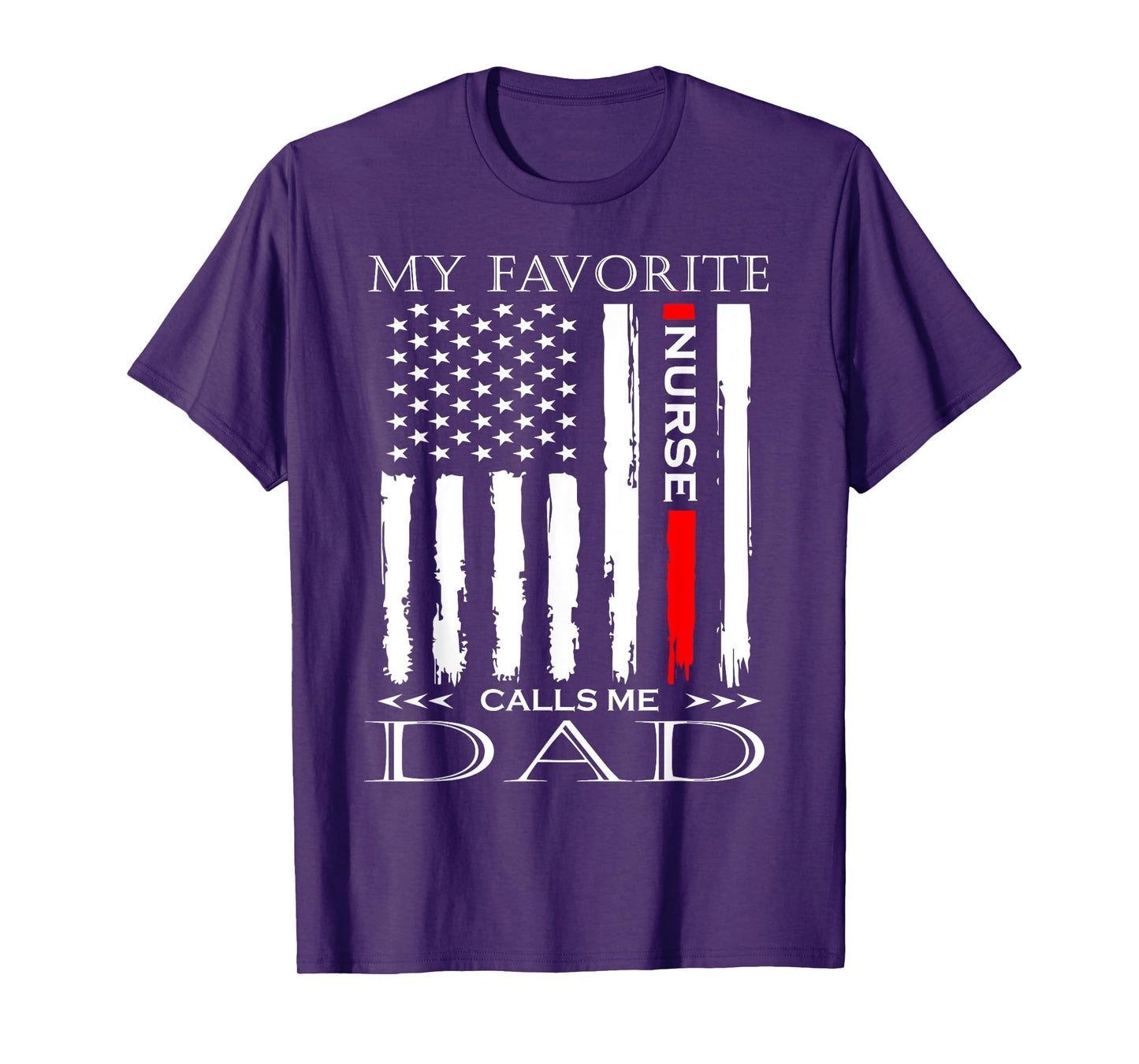 Vintage USA Flag Fathers Day Dad Gift from Daughter Nurse Women Men T-Shirt