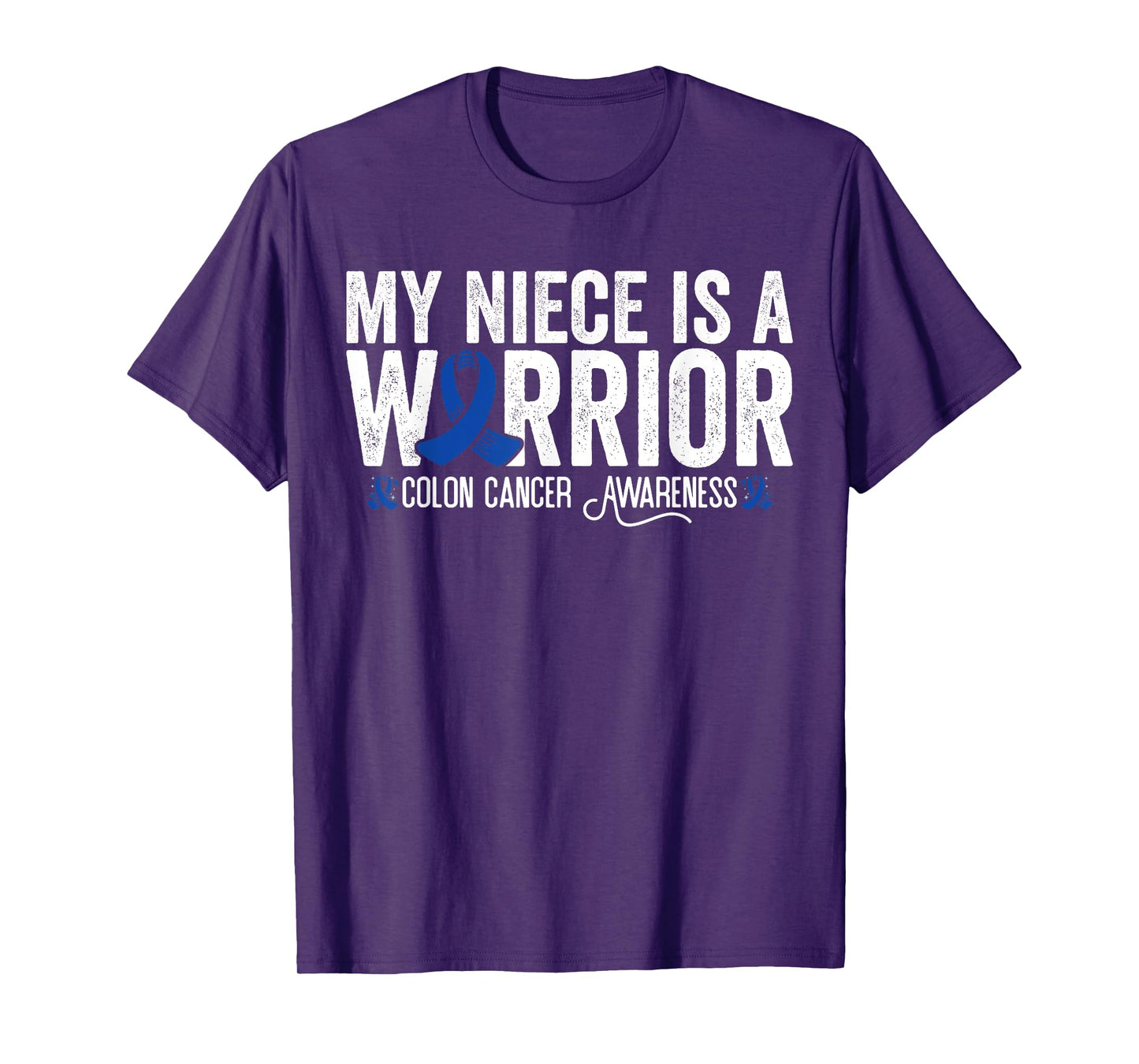 My Niece Is A Warrior Blue Ribbon Colon Cancer Awareness T-Shirt
