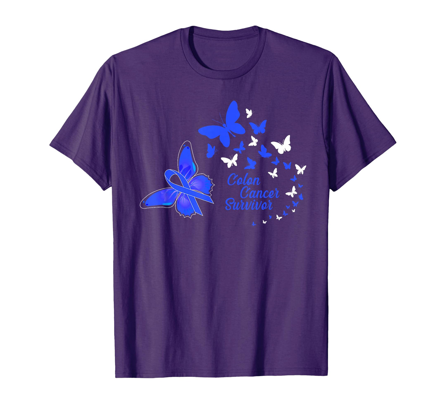Colon Cancer Survivor Awareness Butterflies Gift T-Shirt