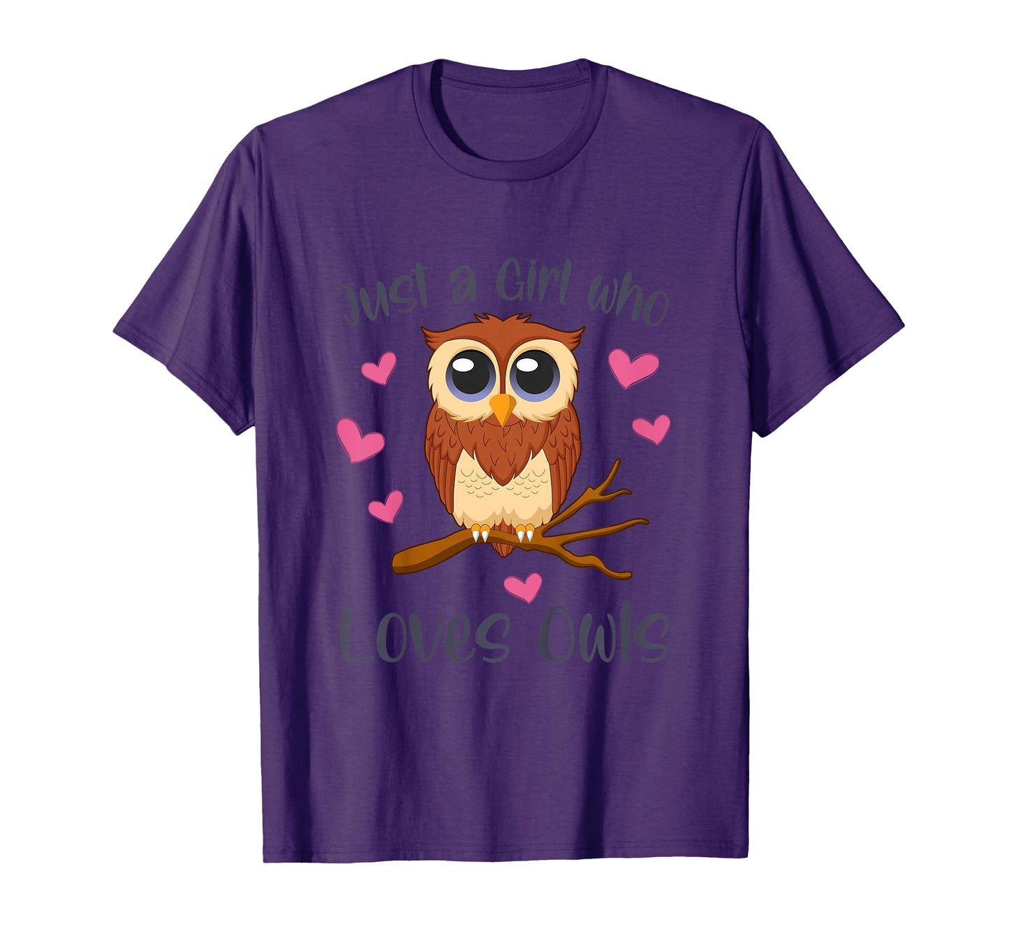 JUST A GIRL WHO LOVES OWLS Funny Owl Lover Toddler Girl Kids T-Shirt