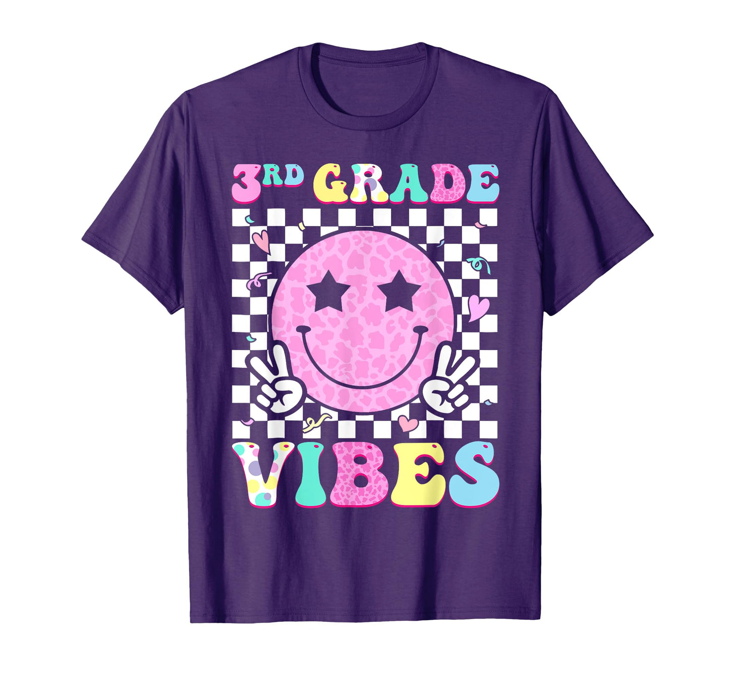 3rd Grade Vibes Groovy Back to School Third Grade Girls Kids T-Shirt