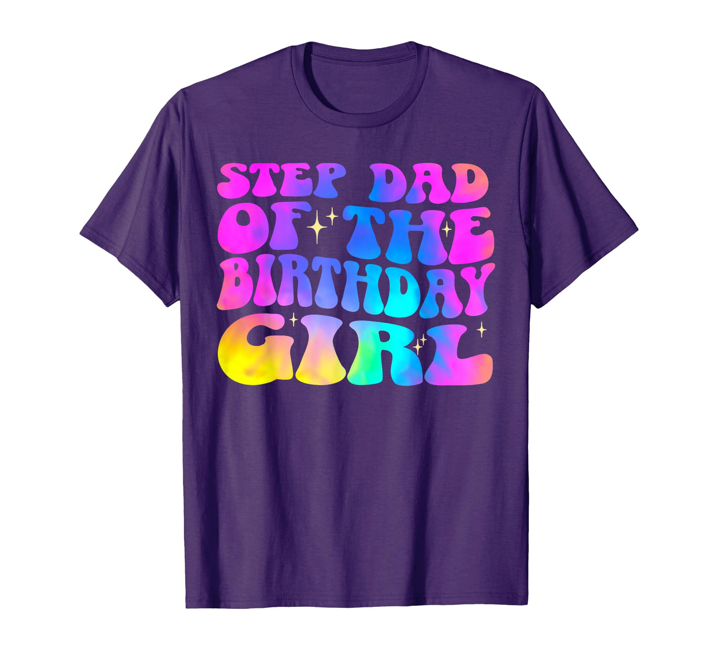 Step Dad of the Birthday Girl Party Girls Groovy Retro T-Shirt