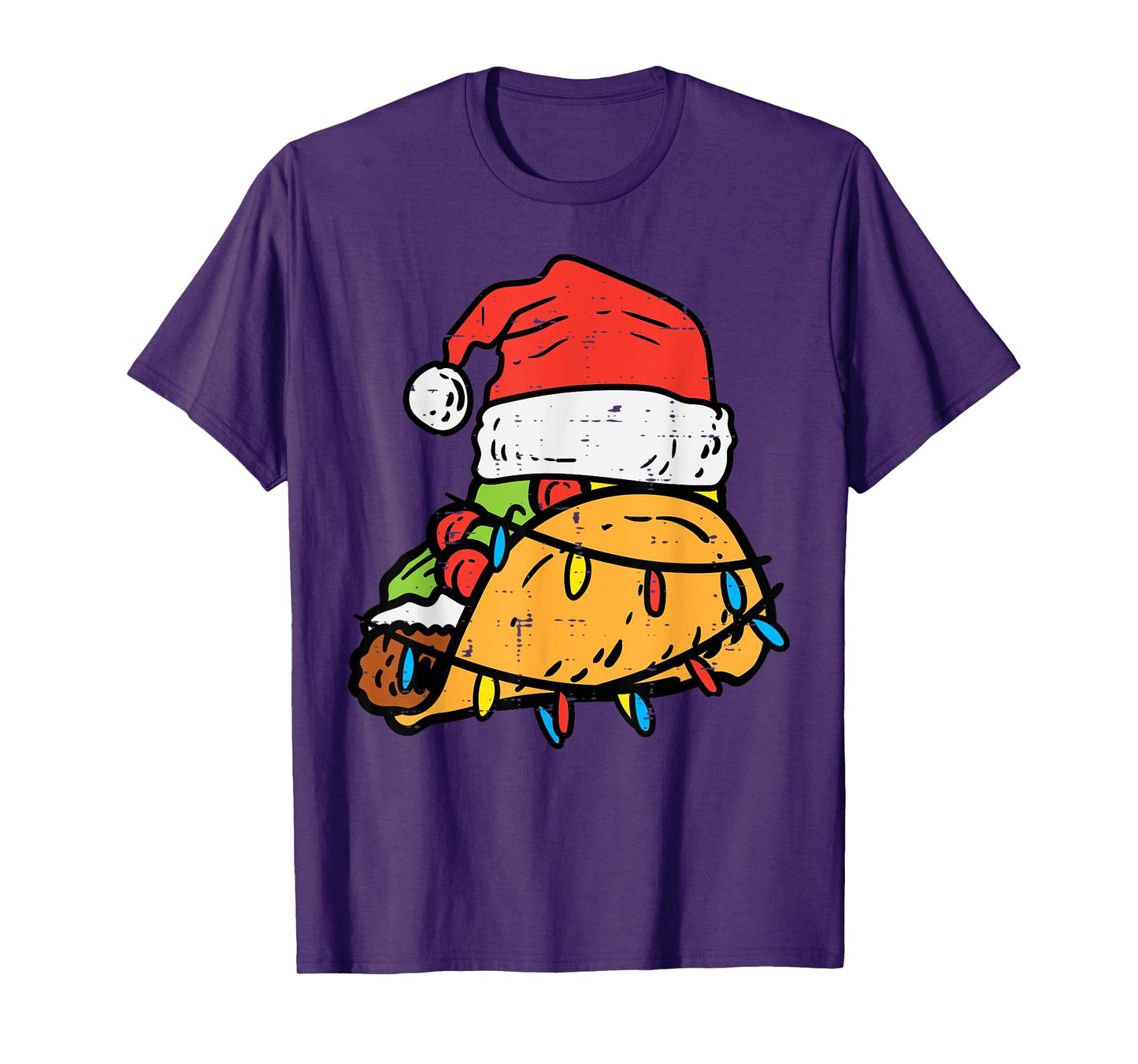 Christmas Tacos Santa Funny Mexican Food Xmas Men Women Kids T-Shirt