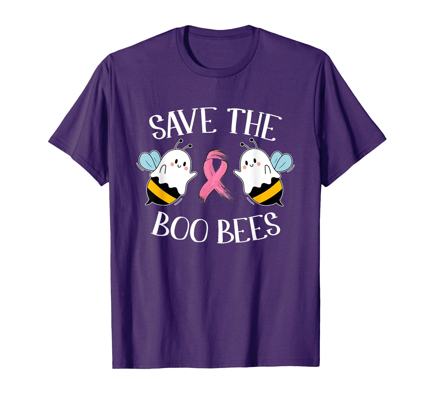 Save The Boo-Bees Lazy Halloween Costume Breast Cancer T-Shirt