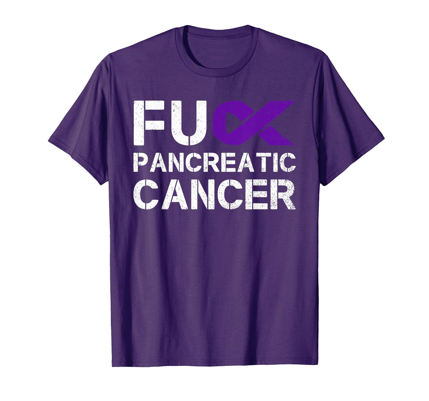 Fuck FU Pancreatic Cancer Awareness Warrior Purple Ribbon T-Shirt