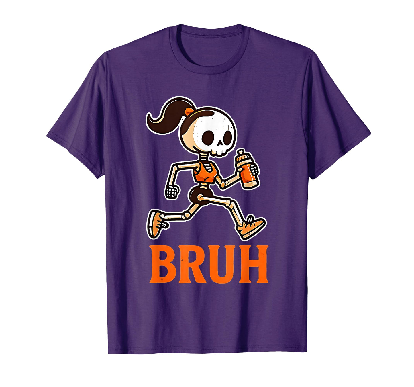 Bruh Running Skeleton Halloween Costume Spooky Runners Lover T-Shirt