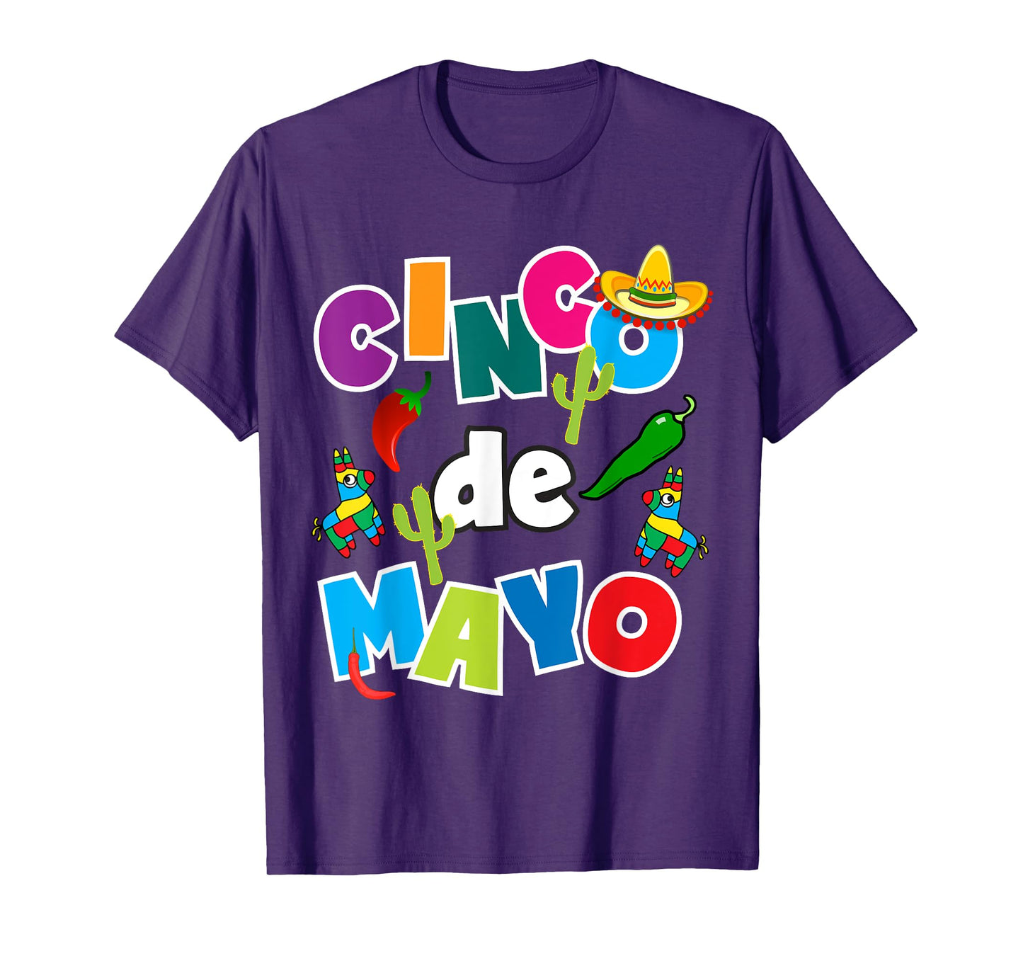 Cinco De Mayo Shirt For Kids Men Women Pinata Sombrero Fun T-Shirt
