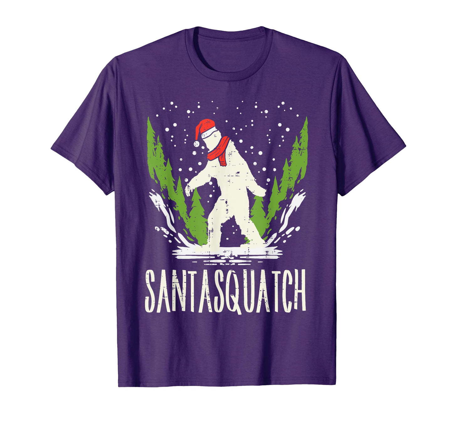 Bigfoot Sasquatch Santa Squatch Christmas Xmas Pajama PJ T-Shirt