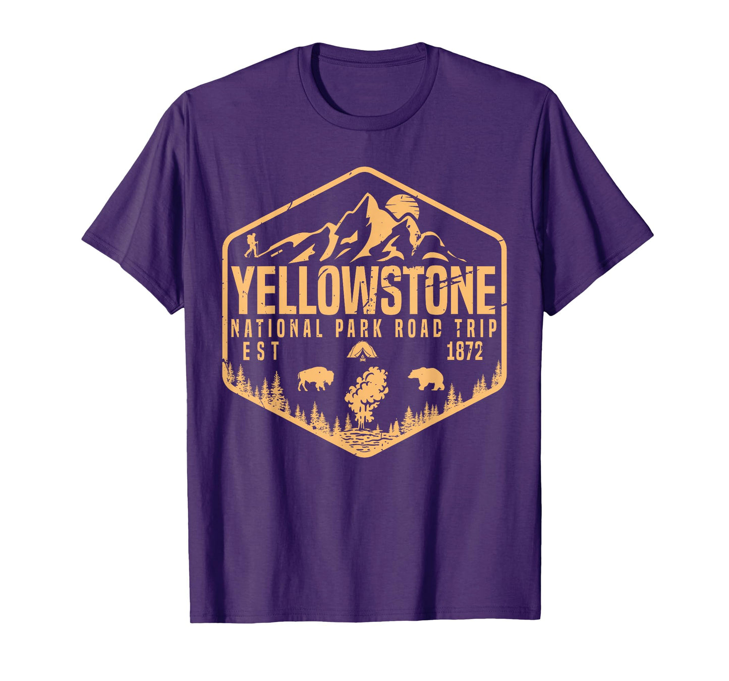 Yellowstone National Park Souvenir Family Road Trip Hiking T-Shirt