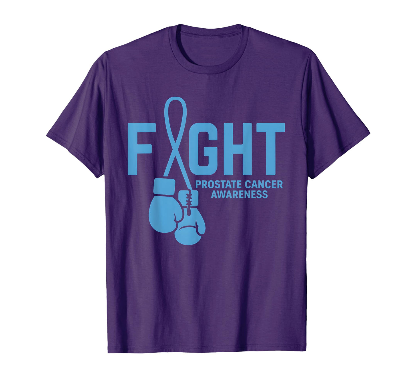 Prostate Cancer Awareness Survivor Fighter Blue Ribbon T-Shirt