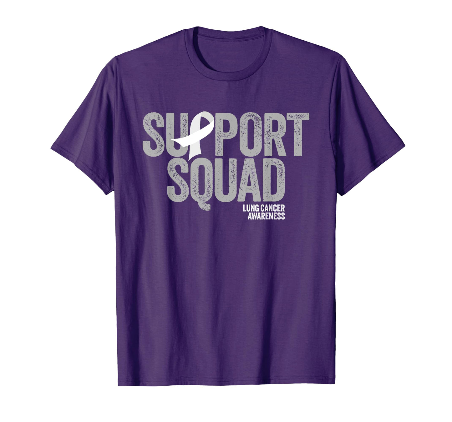 Support Squad Distressed Family Lung Cancer Awareness T-Shirt