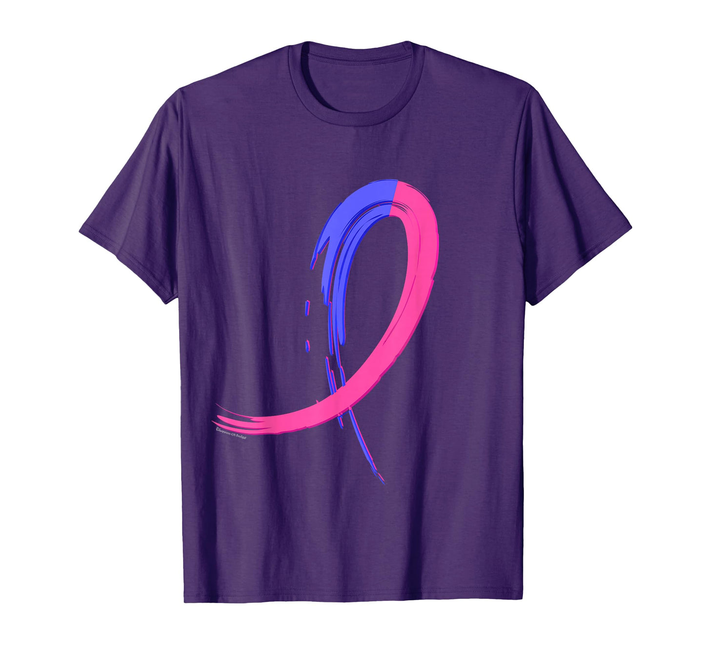 Male Breast Cancer T-Shirt Light Blue & Pink Graffiti Ribbon T-Shirt