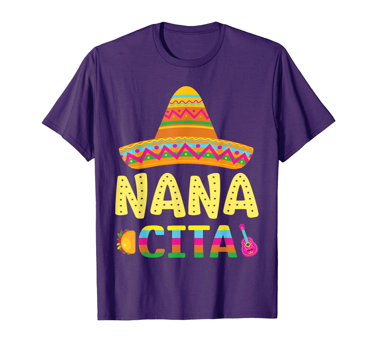 Taco Guitar Cinco De Mayo Day Nana Cita Grandma Son Daughter T-Shirt