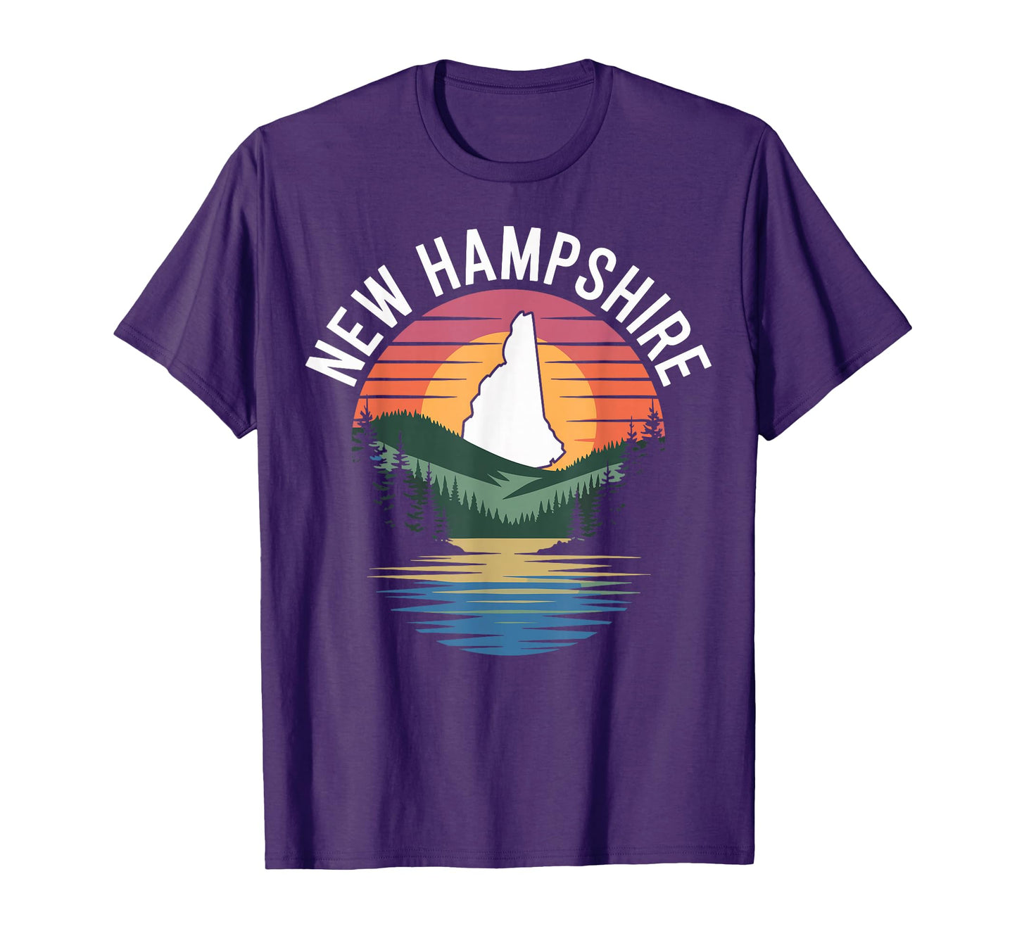 New Hampshire lake sunset pine forest hills T-Shirt