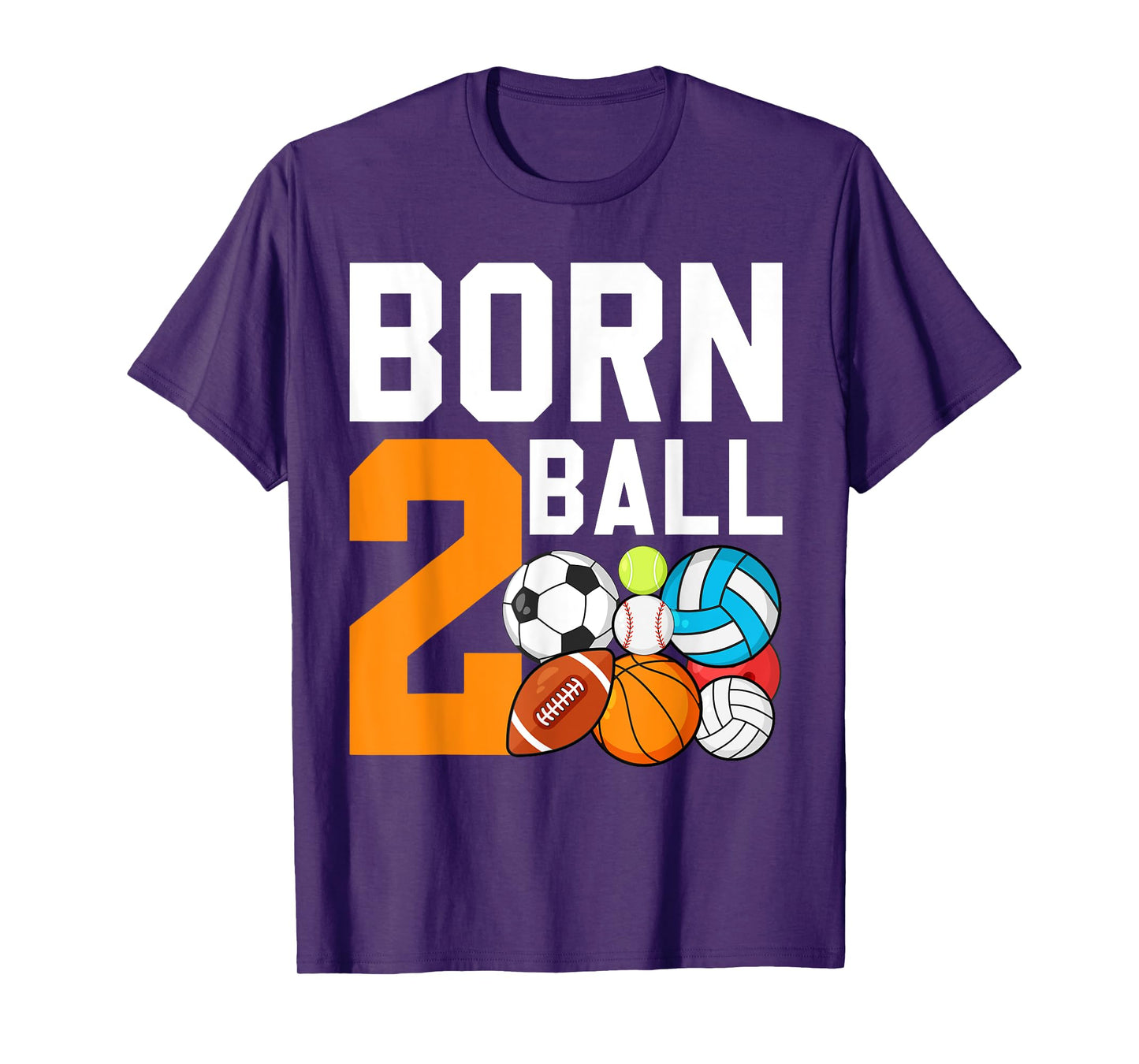 Born 2nd Ball Birthday Sport Ball Theme 2 Year Old Kids T-Shirt