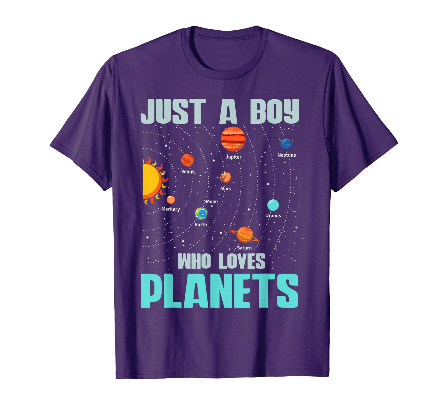 Just A Boy Who Loves Planets Solar System Kids Space Science T-Shirt