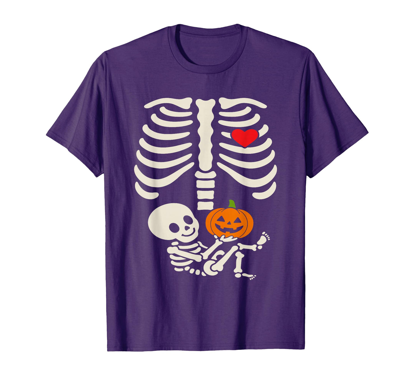 Halloween Baby Skeleton Heart Pregnancy Outfit T-Shirt