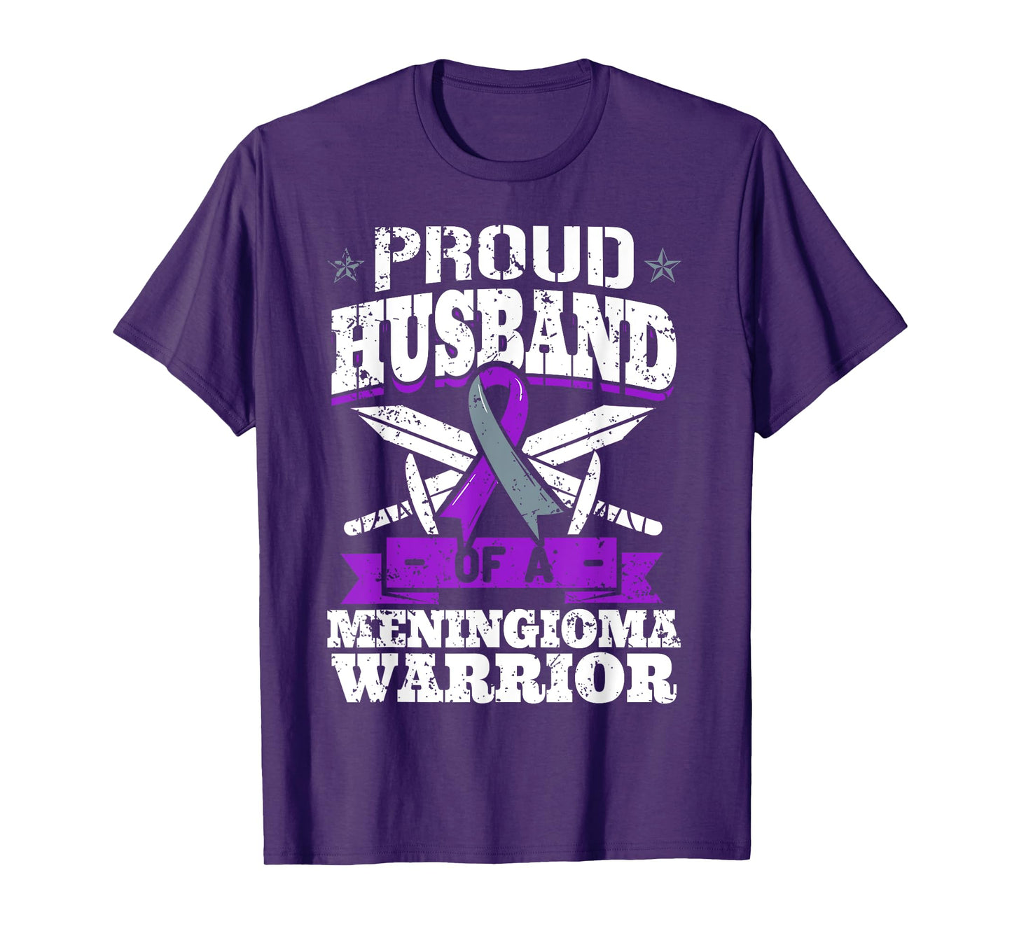 Proud Husband Of A Meningioma Warrior Tumor Awareness Ribbon T-Shirt