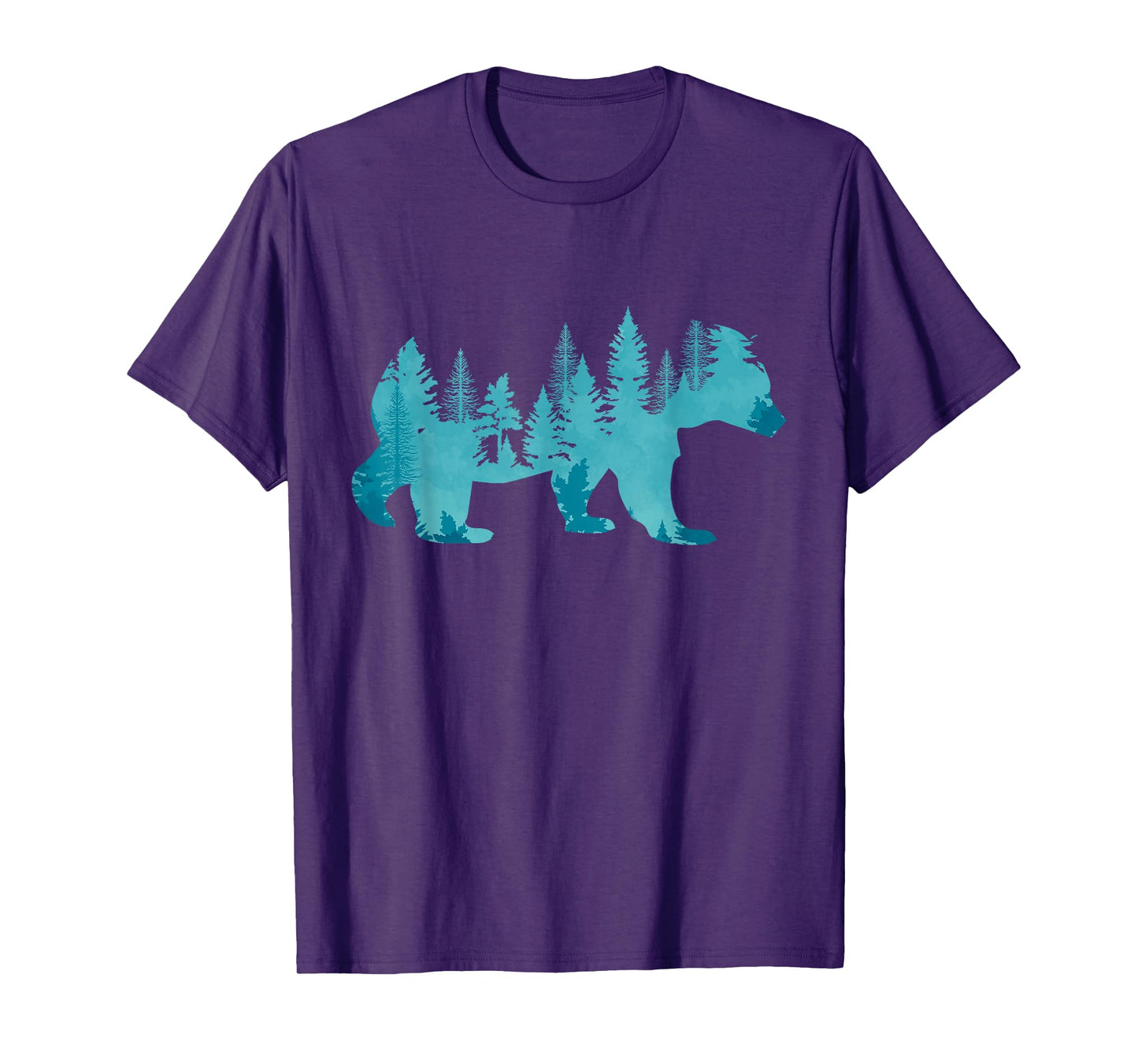 Nature Forest Mountains Trees Wildlife Animal Brown Bear T-Shirt