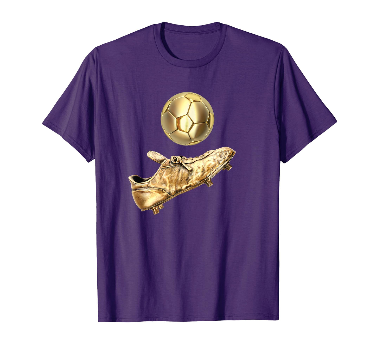 Gold Soccer Ball-Retro Vintage Style Soccer Player Cleats T-Shirt