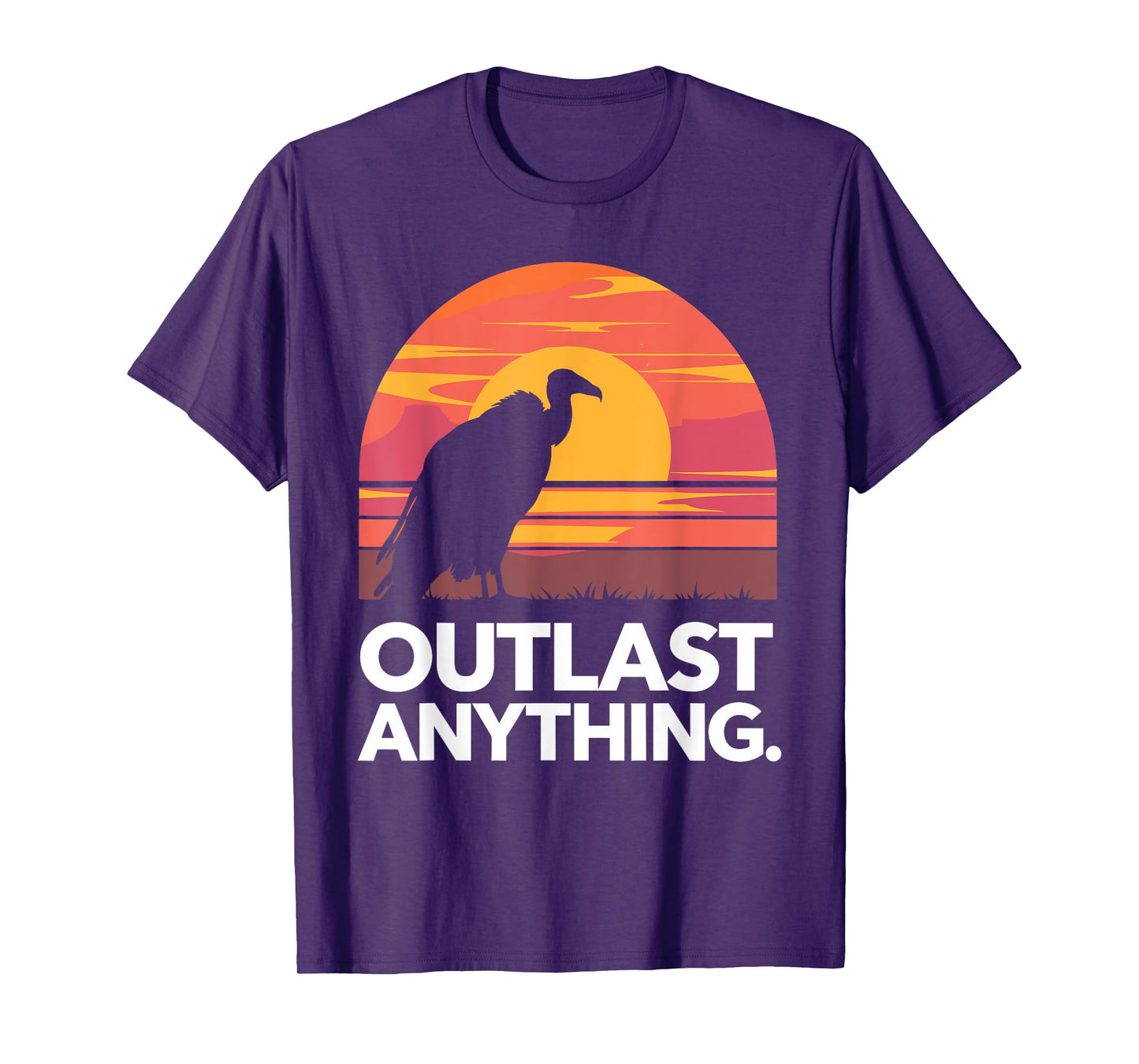 Vulture Outlast Anything Sunset Silhouette T-Shirt