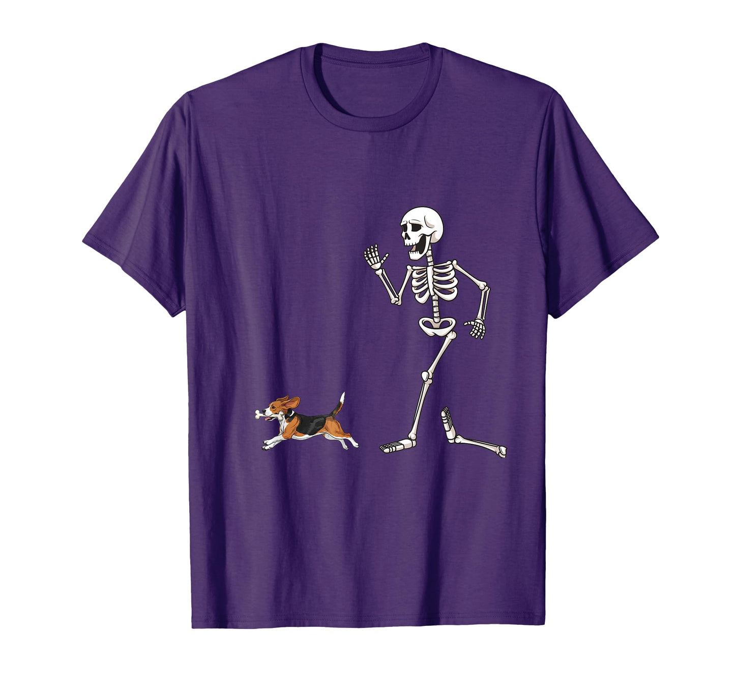 Funny Halloween Beagle and Skeleton T-Shirt