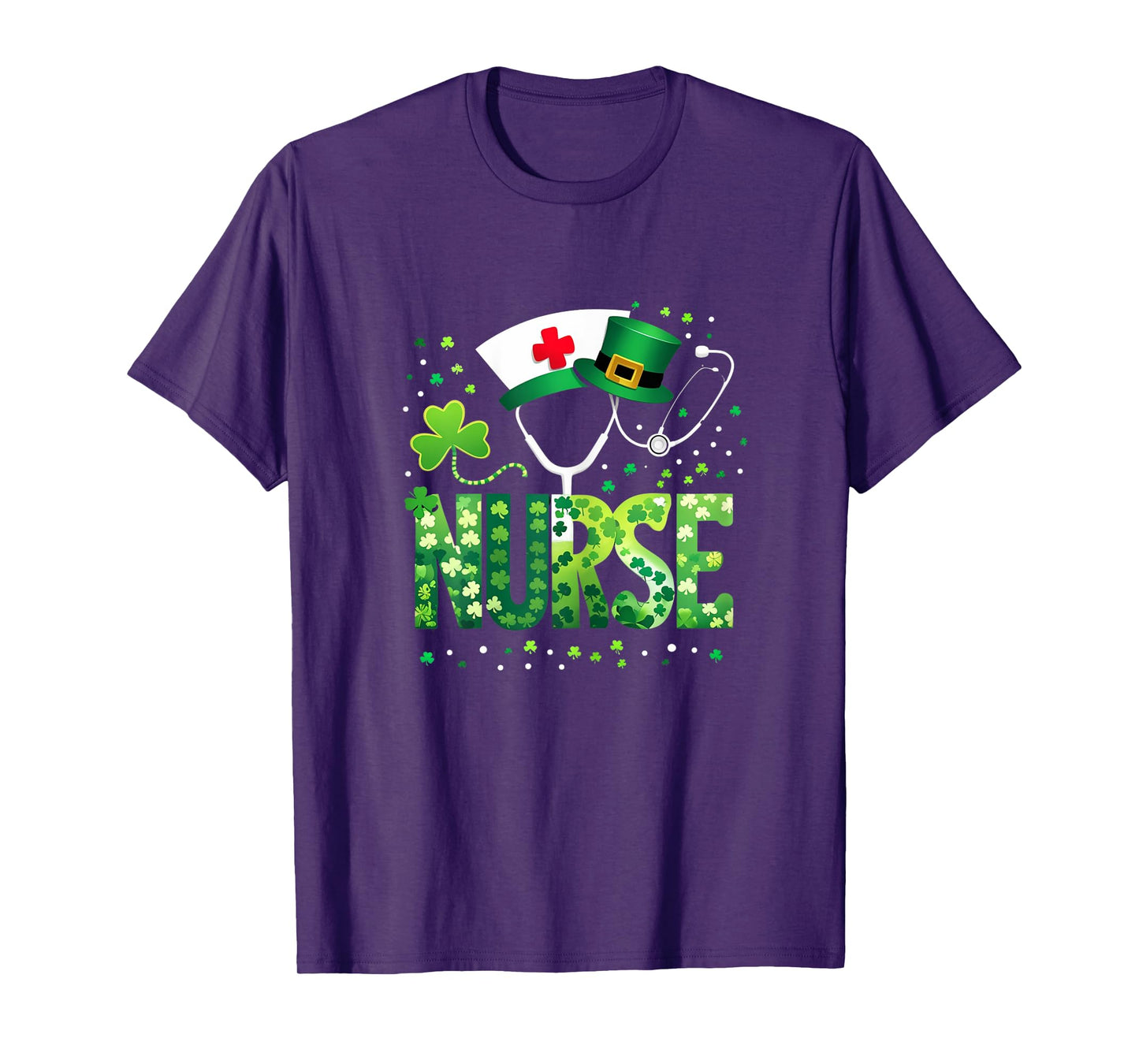Irish Nurse Stethoscope St Patricks Day Lucky Nurse Shamrock T-Shirt