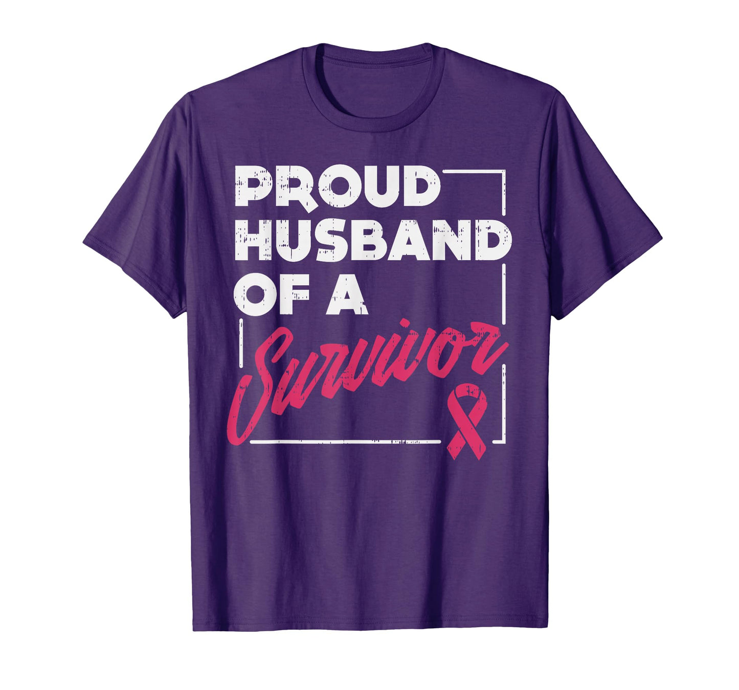 Proud Husband Of Survivor Breast Cancer Awareness Men Gift T-Shirt