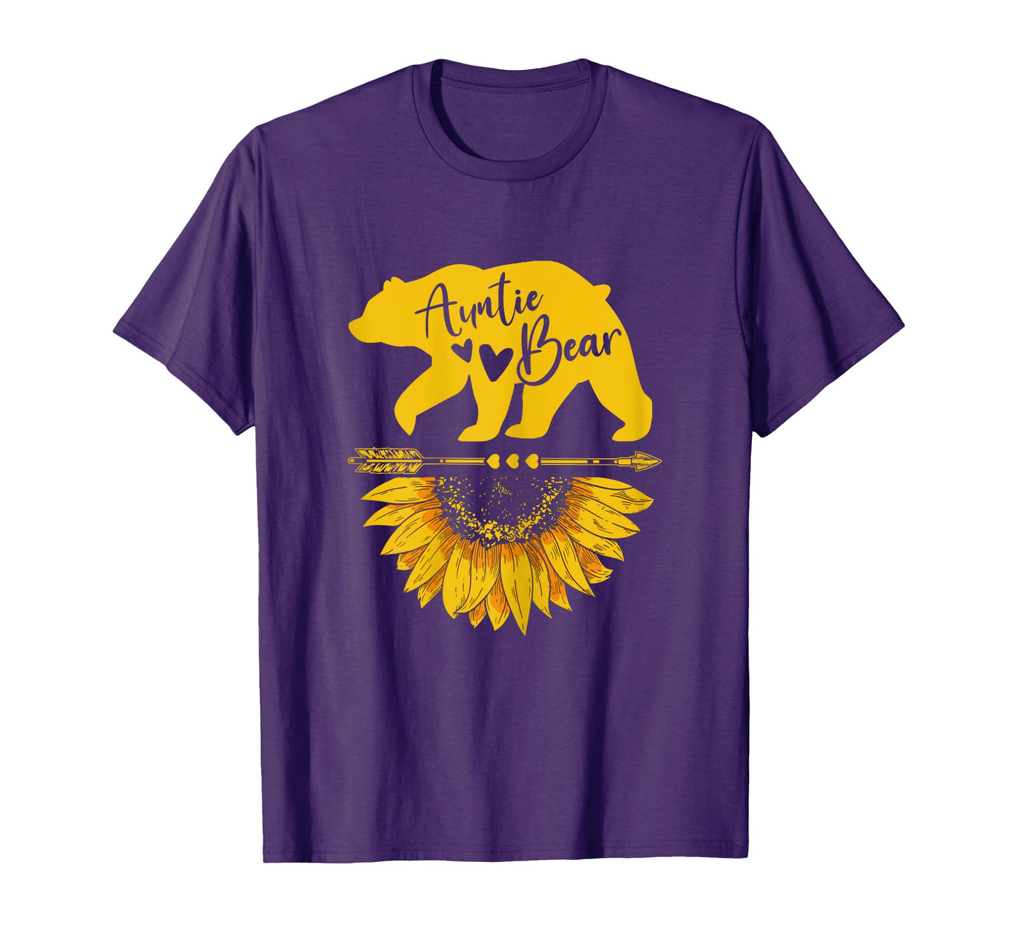 Auntie Bear Sunflower Funny Mothers Day For Mom Aunt Grandma T-Shirt