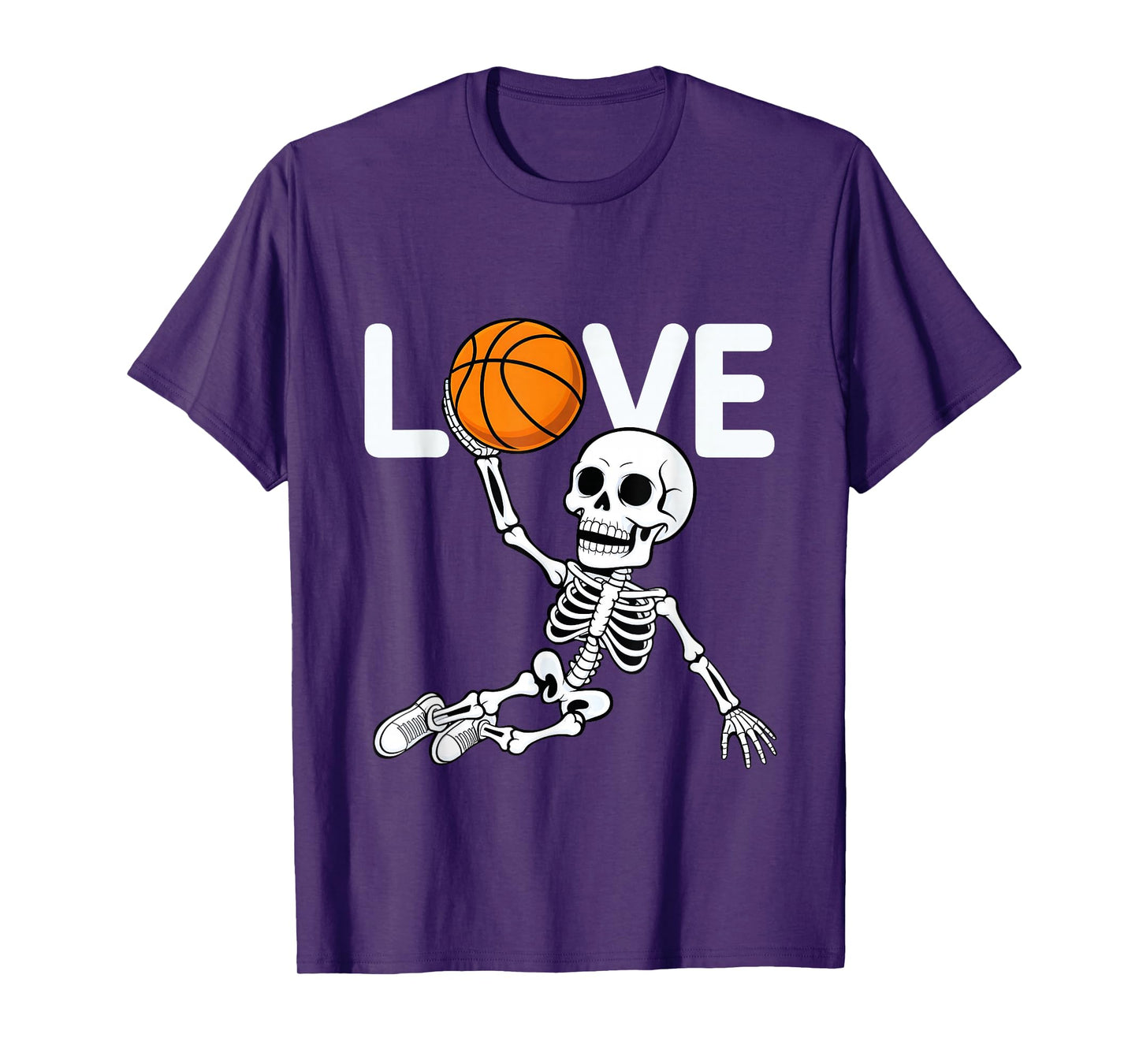 Basketball Skeleton Love Hoops Heartbeat Tee T-Shirt