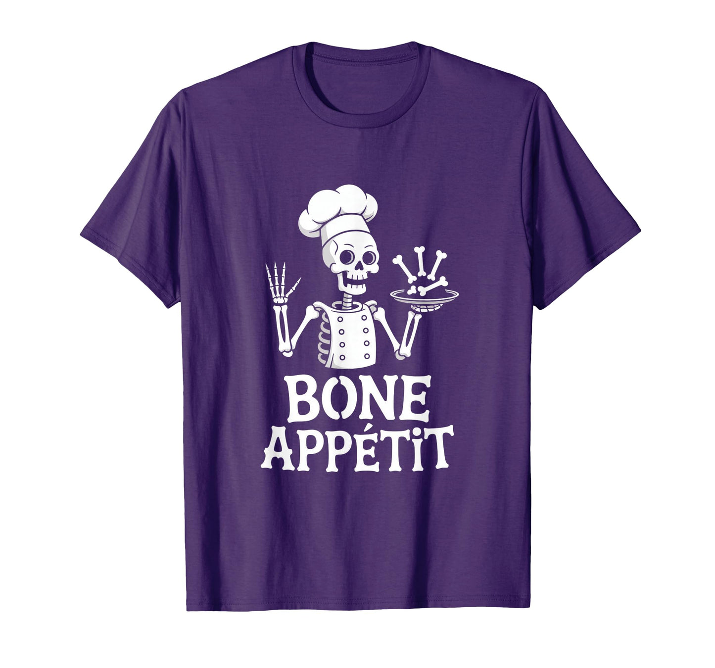 Halloween Skeleton Chef Bone Appetit Spooky Kitchen Humor T-Shirt
