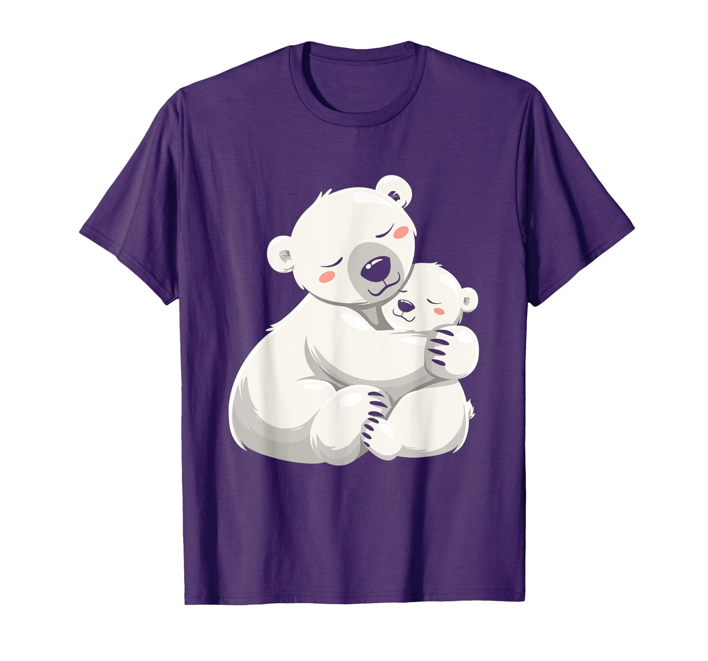 Cute Bear Moms Mothers Day Polar Bear Mom Hugging Baby T-Shirt