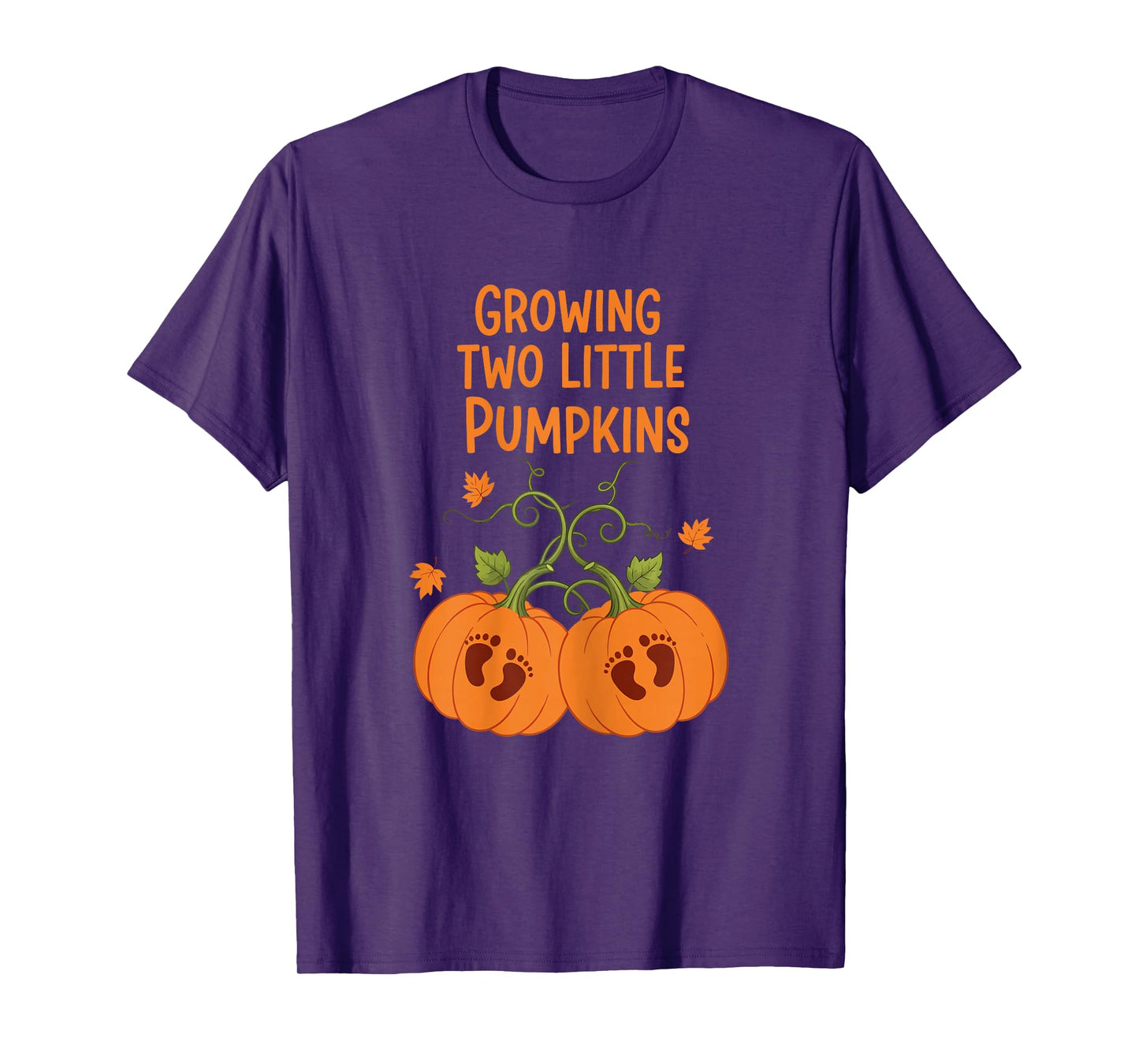 Growing Two Little Pumpkins Twin Fall Pregnancy T-Shirt