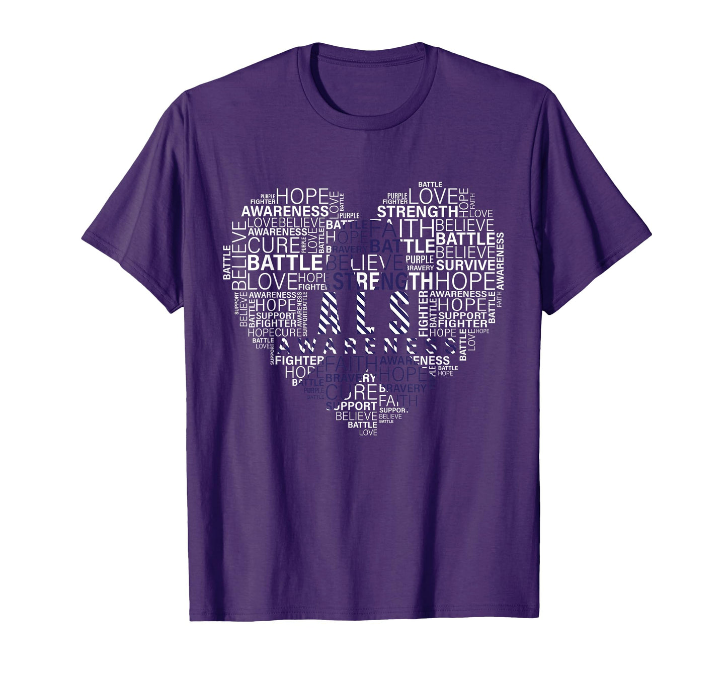 ALS awareness words cloud heart support proud ALS warrior T-Shirt