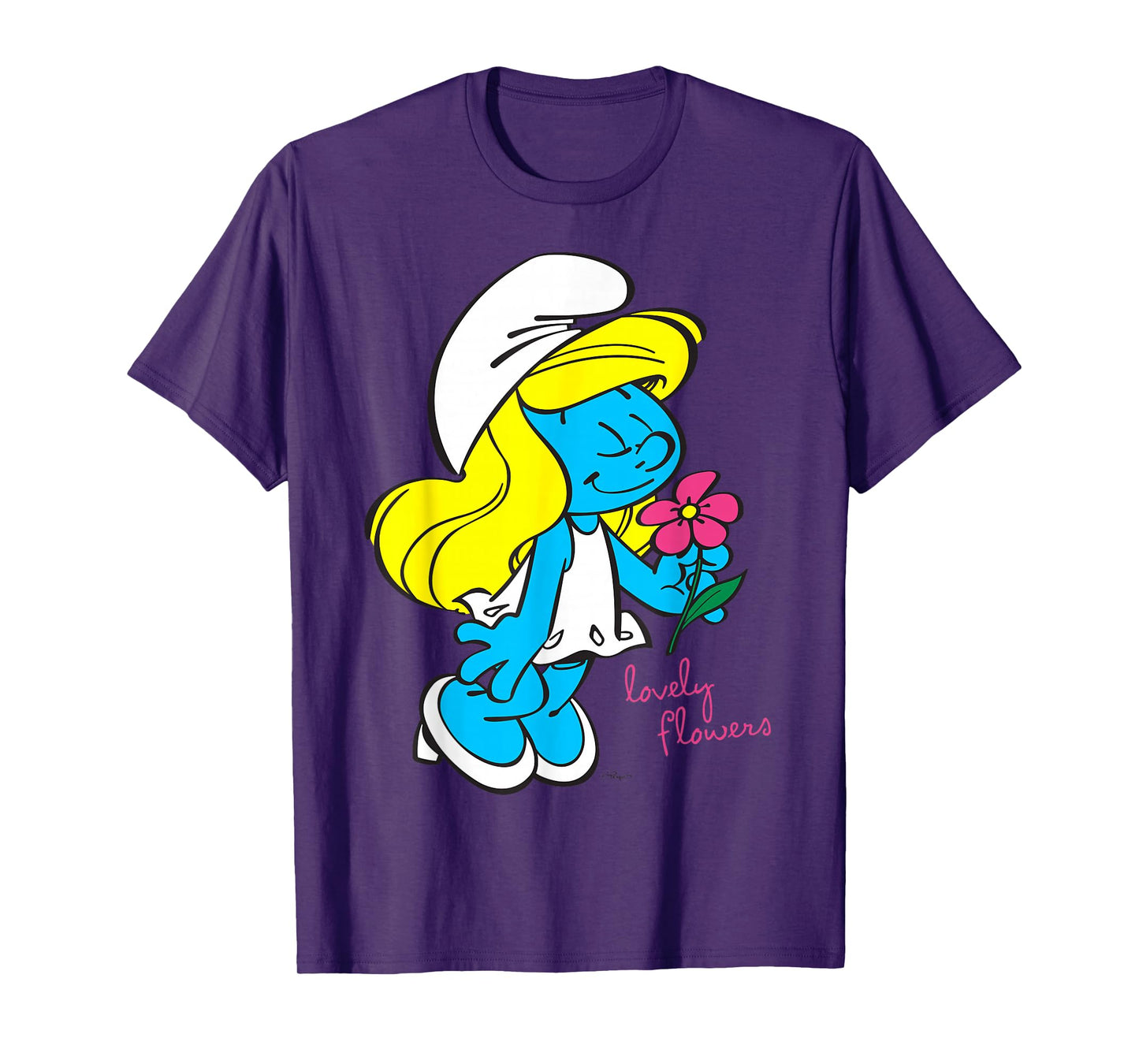 The Smurfs Smurfette Character Flowers Blooming Smurfy Fan T-Shirt
