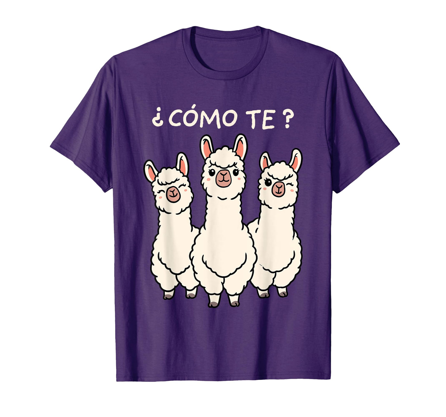 Como Te Llamas Shirt Funny Llama Spanish Teacher Joke T-Shirt
