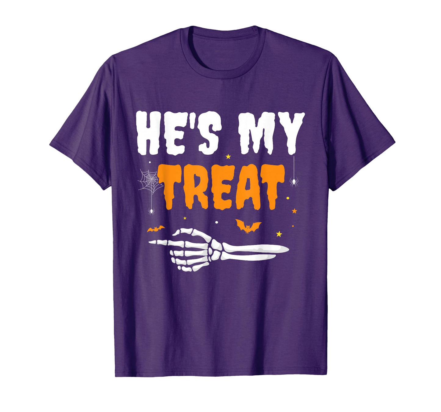 He's My Treat Funny Skeleton Halloween Matching Couples T-Shirt