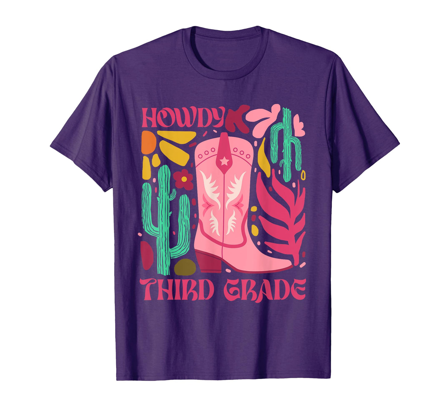 Howdy Third Grade Teacher Western Cowgirl Back To School T-Shirt