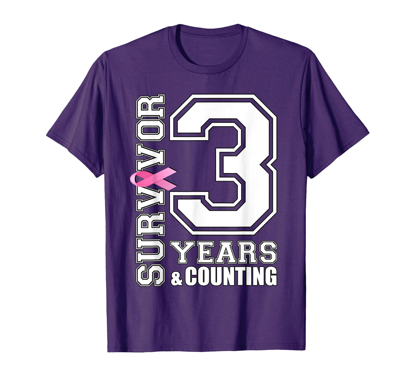 3 Years Breast Cancer Survivor Pink Ribbon Gifts For Women T-Shirt