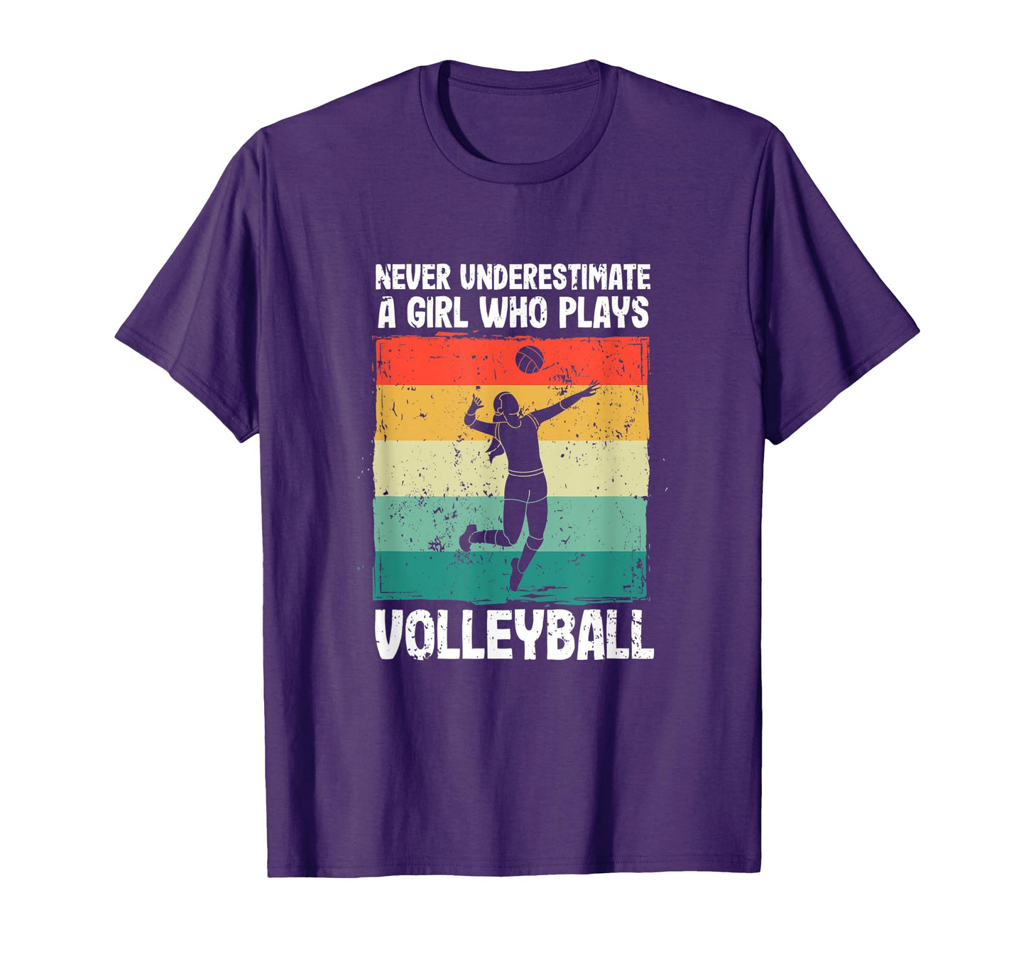 Never Underestimate A Girl Who Plays Volleyball Player Girls T-Shirt
