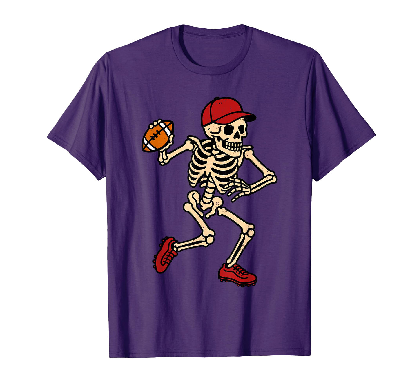 Skeleton Football Halloween Costume Spooky Sport Player T-Shirt