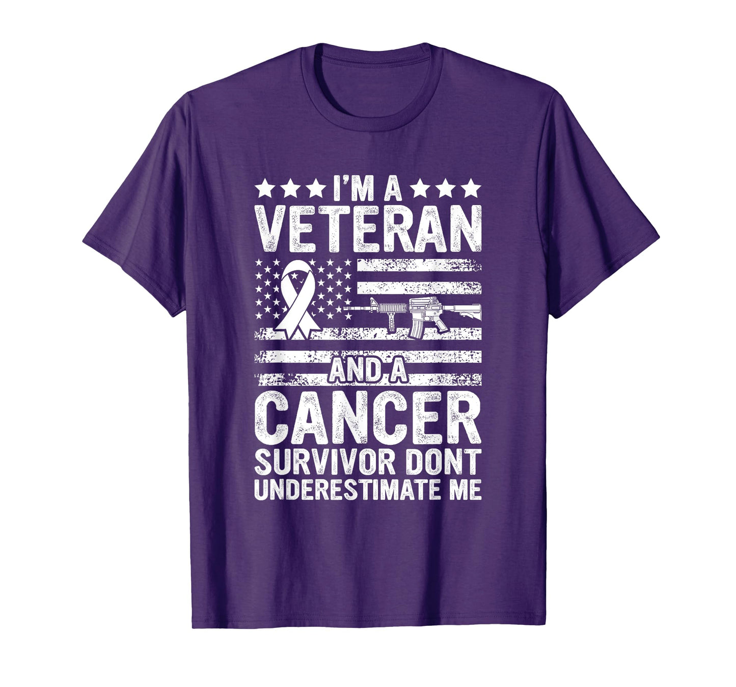 SOMMAS CANCER AWARENESS Cancer Survivor Veteran Chemotherapy Warrior Unisex-Adults Black Short Sleeve Classic Fit T-Shirt