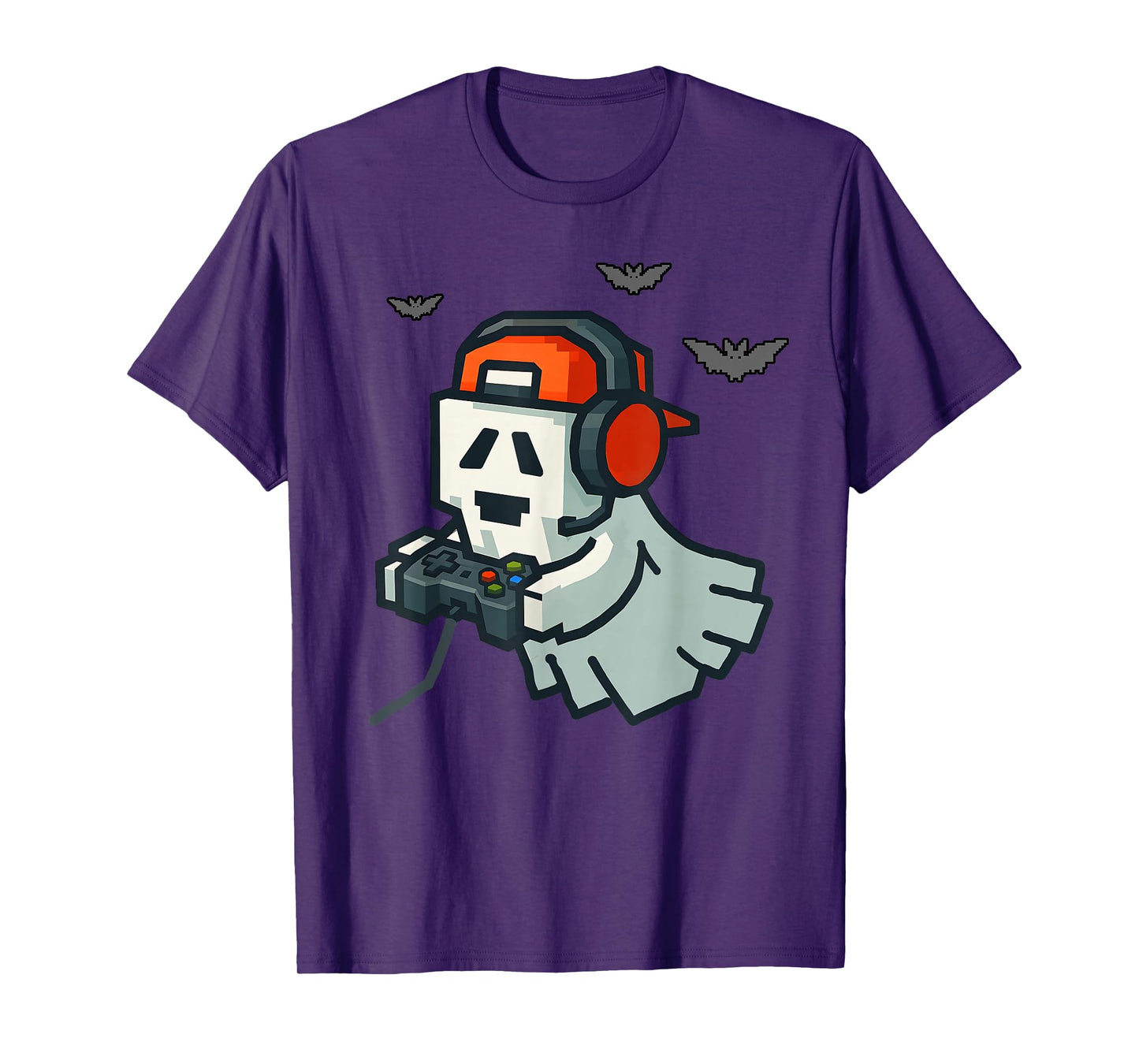Halloween Ghost Gamer Funny Pixel Video Gaming Boys Men Kids T-Shirt
