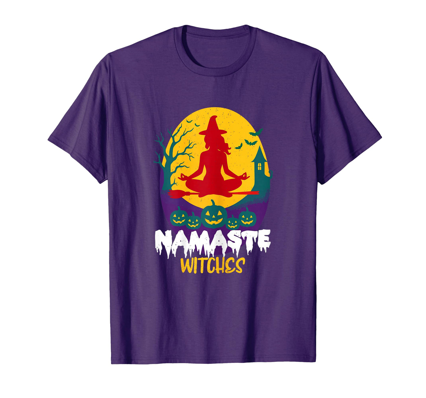 Namaste Witches Halloween Yoga Lover Meditation Witchy Women T-Shirt