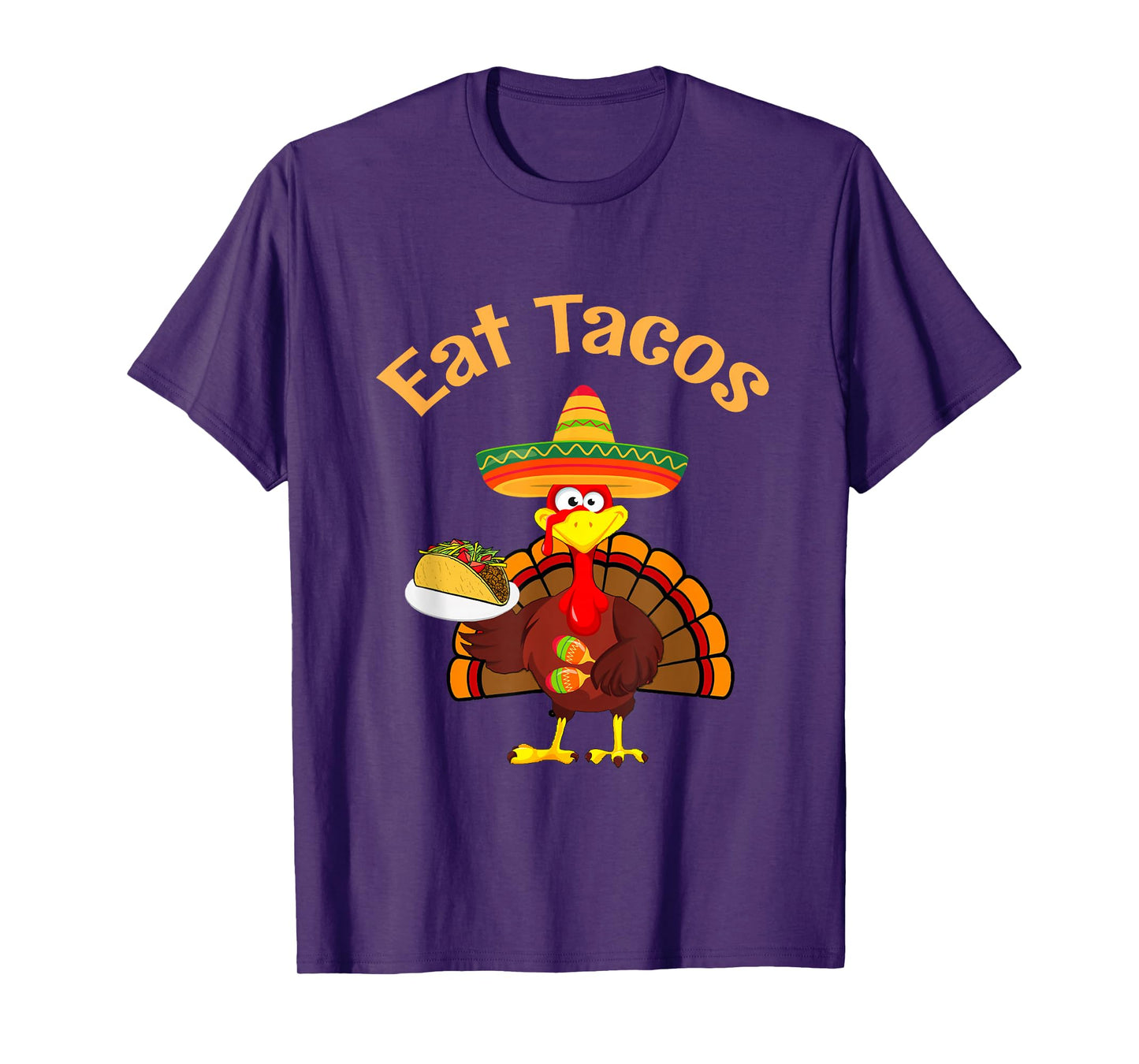 Funny Thanksgiving Turkey Eat Tacos Funny Boys Kids Turkey T-Shirt