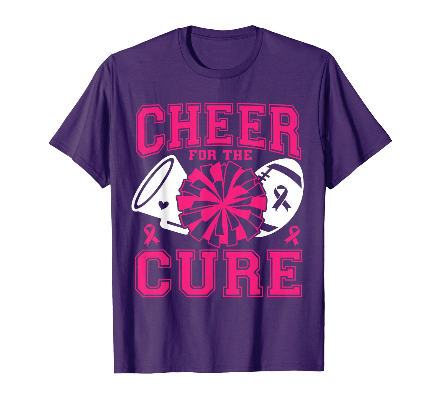 Cheer For The Cure Breast Cancer Awareness Pink Ribbon T-Shirt