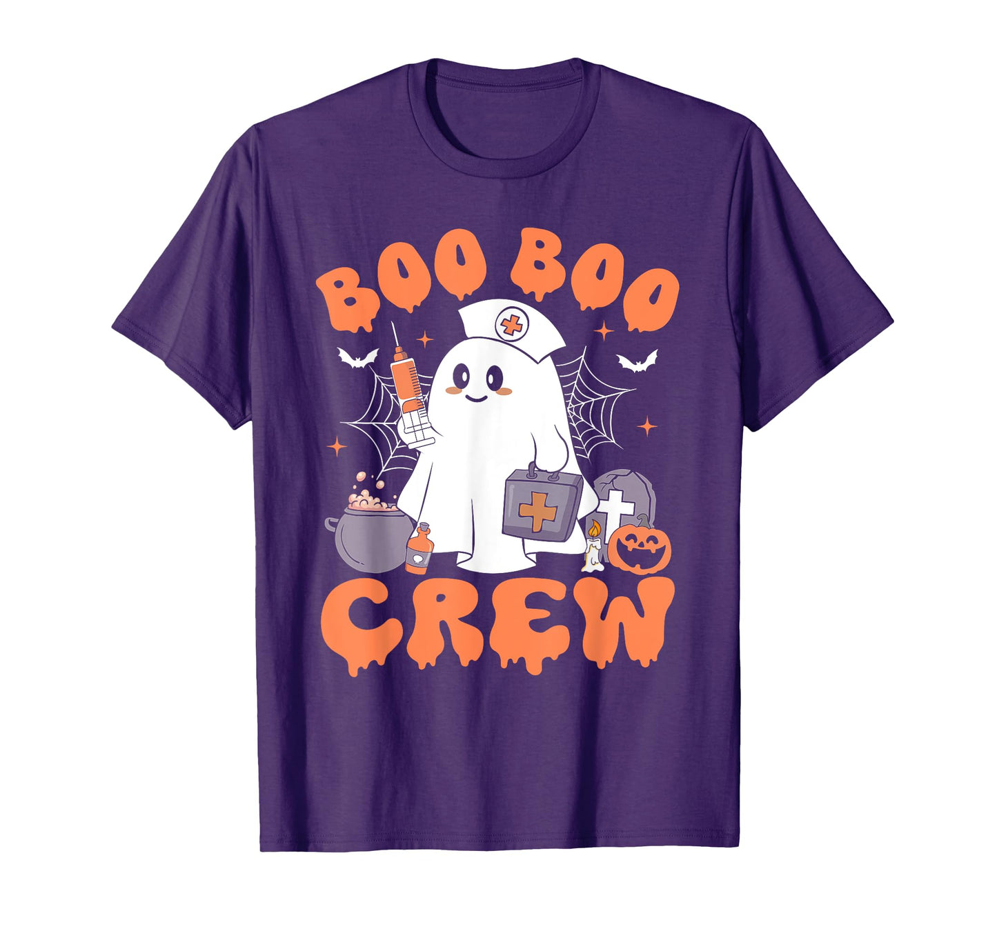 Boo Boo Crew Nurse Shirt Women Cute Ghost Halloween Nursing T-Shirt