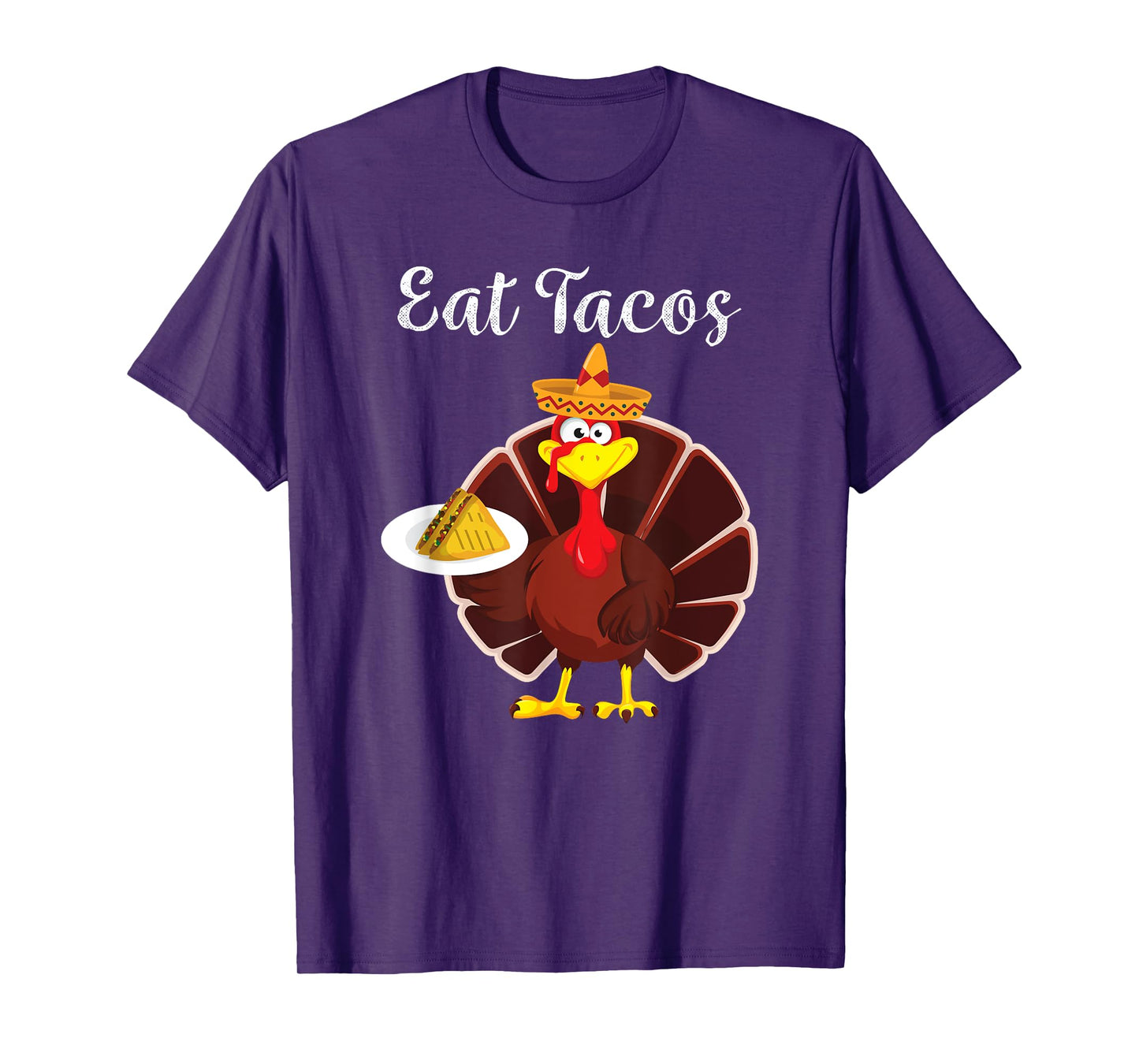 Funny Mexican Turkey Eats Tacos Thanksgiving Christmas T-Shirt