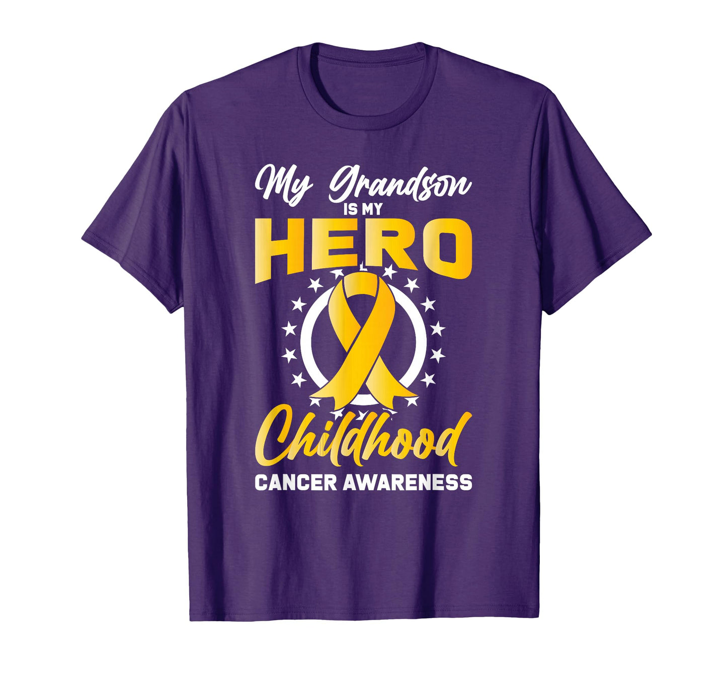 Grandson Childhood Ribbon Support Cancer Awareness Gift T-Shirt