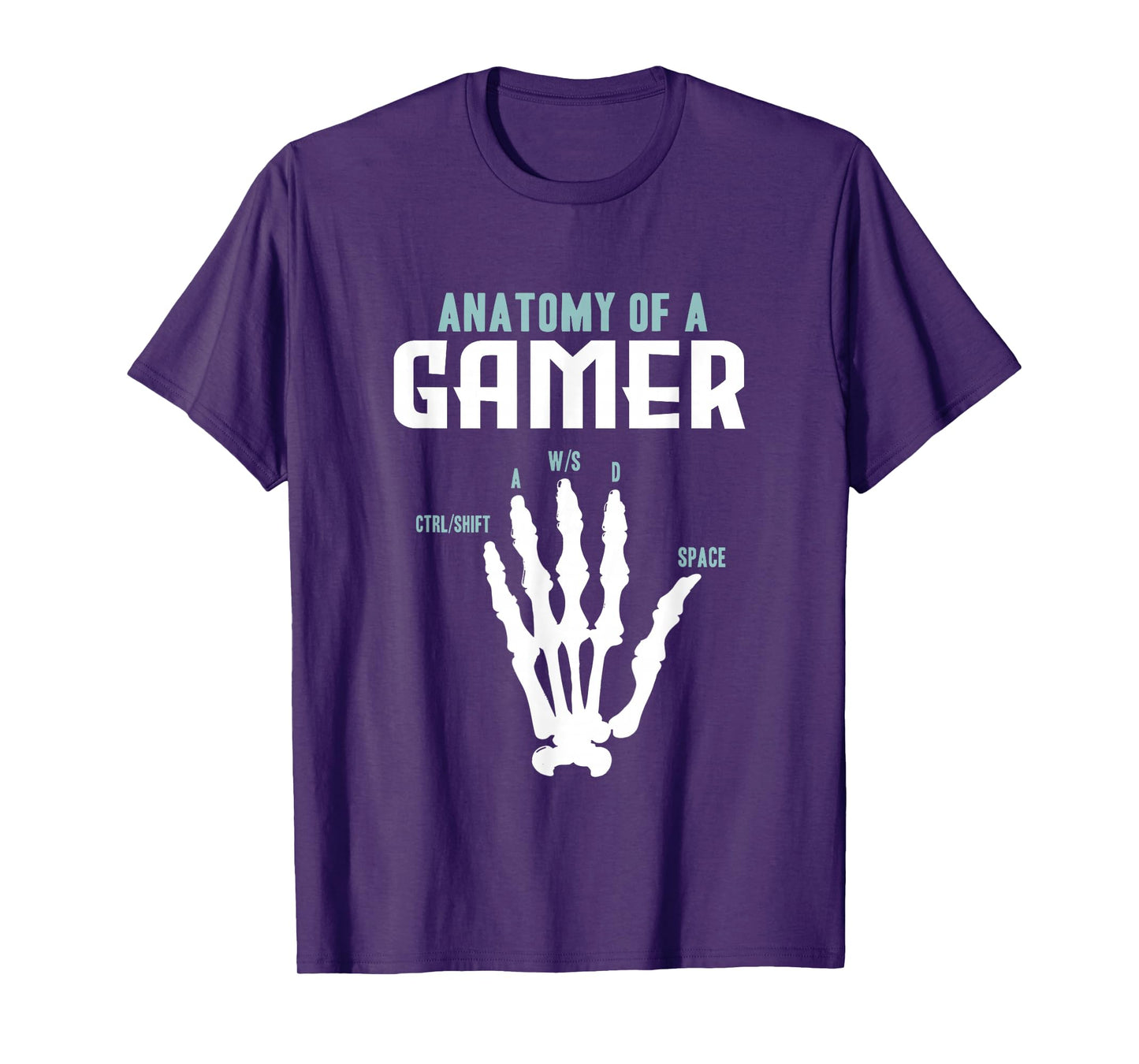 Anatomy of A Gamer Skeleton Hand Design T-Shirt
